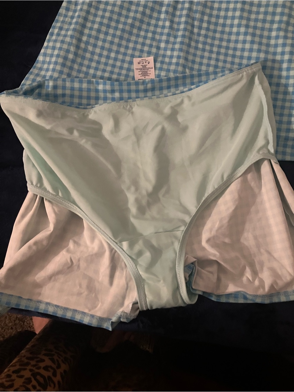 Lands End Blue Gingham Tankini Size 14 - Picture 3 of 4